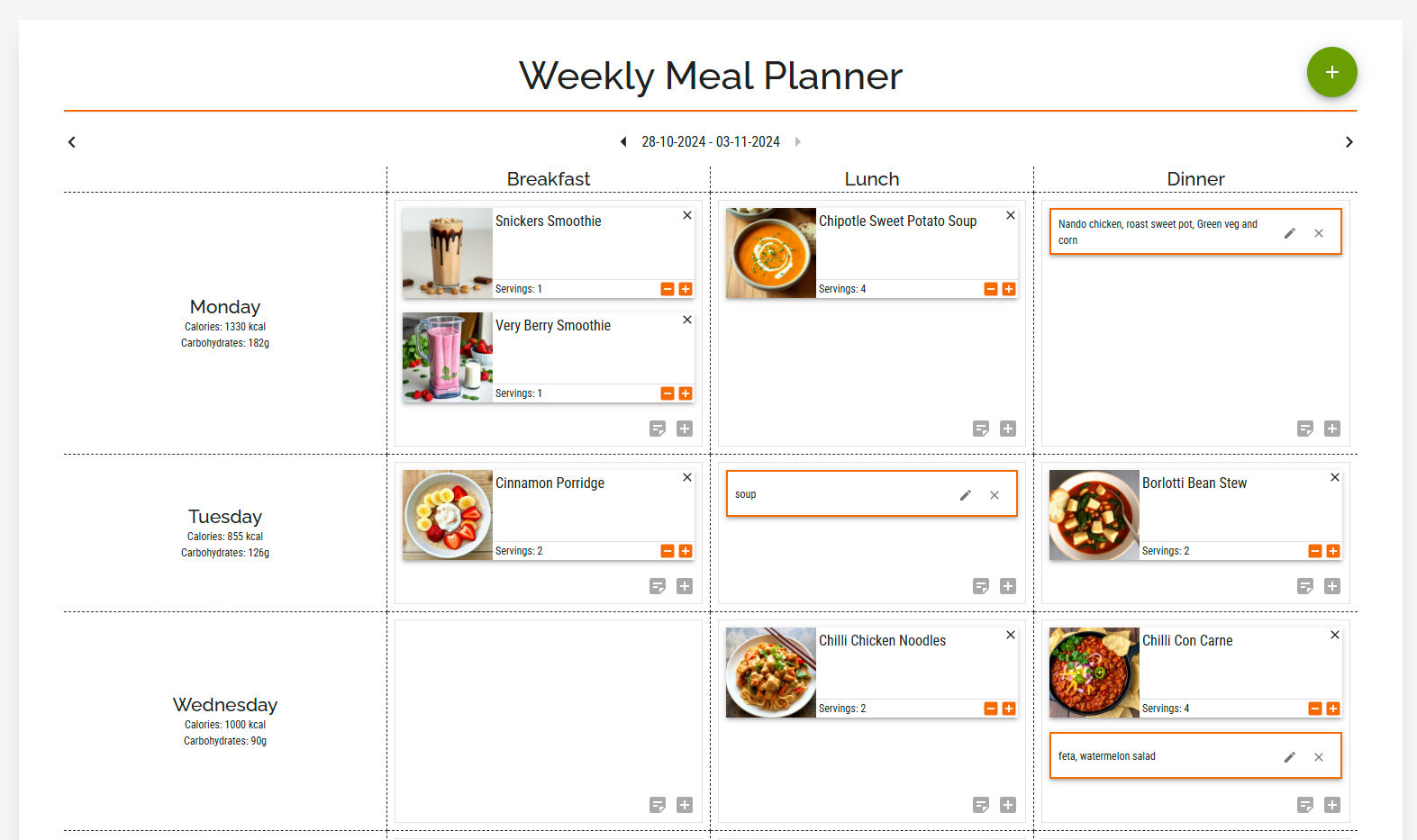 Early planner screenshot