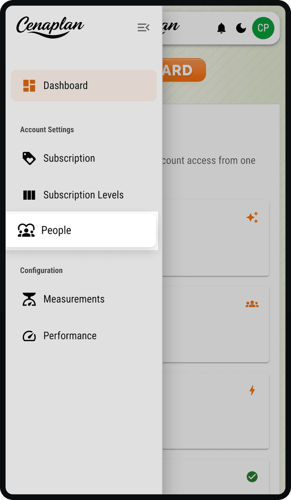 Filter panel with search, meal tags and food tags