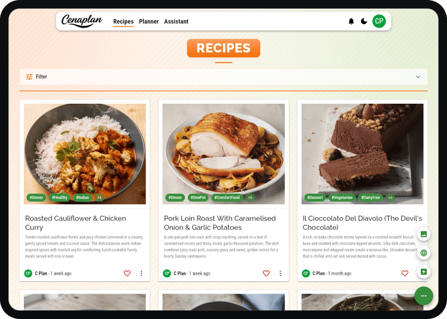Cenaplan app preview
